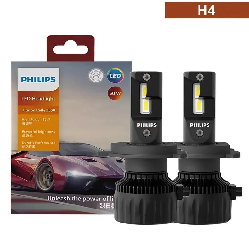 Philips Ultinon Rally 3550 Car Headlight Bulb H7 Led H4 H11 9005 HB3 9006 HB4 9012 HIR2 Fog Lights 6500K High Power 50W Led Lamp