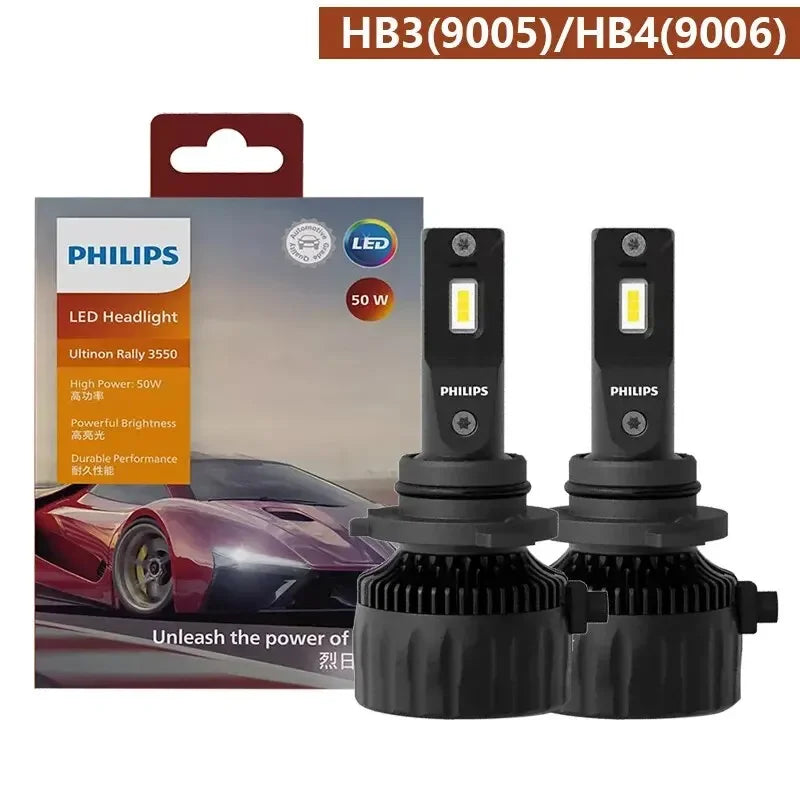 Philips Ultinon Rally 3550 Car Headlight Bulb H7 Led H4 H11 9005 HB3 9006 HB4 9012 HIR2 Fog Lights 6500K High Power 50W Led Lamp