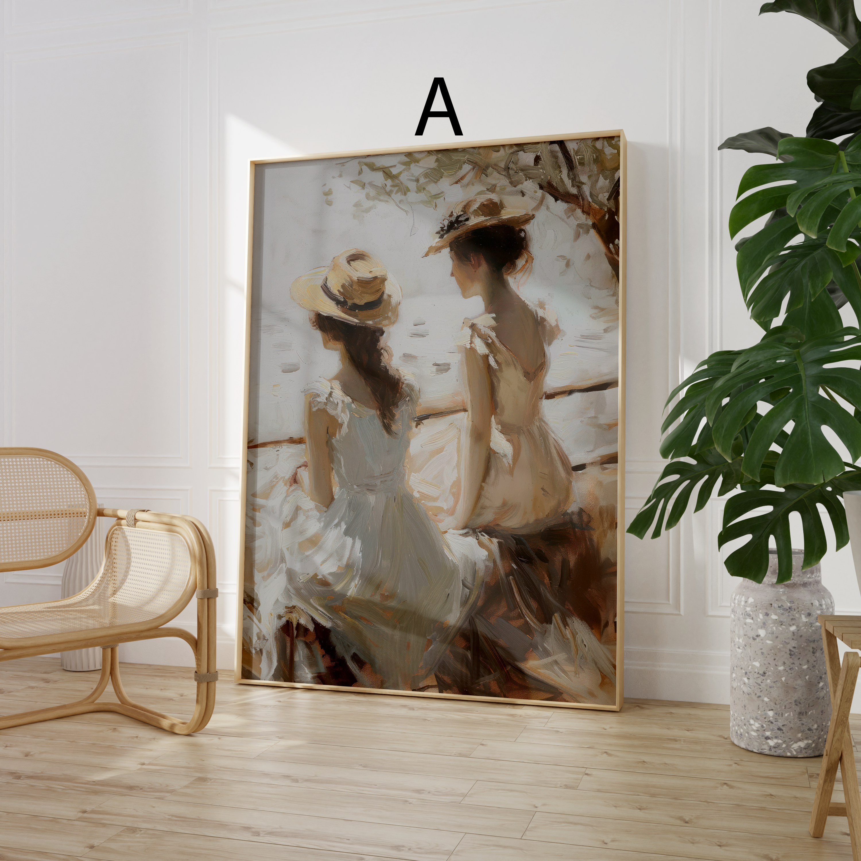 Vintage Impressionismus Poster · Geschenkidee · Frauen Segelboot Landschaft Stillleben Naturmalerei · Dekoprint ohne Rahmen