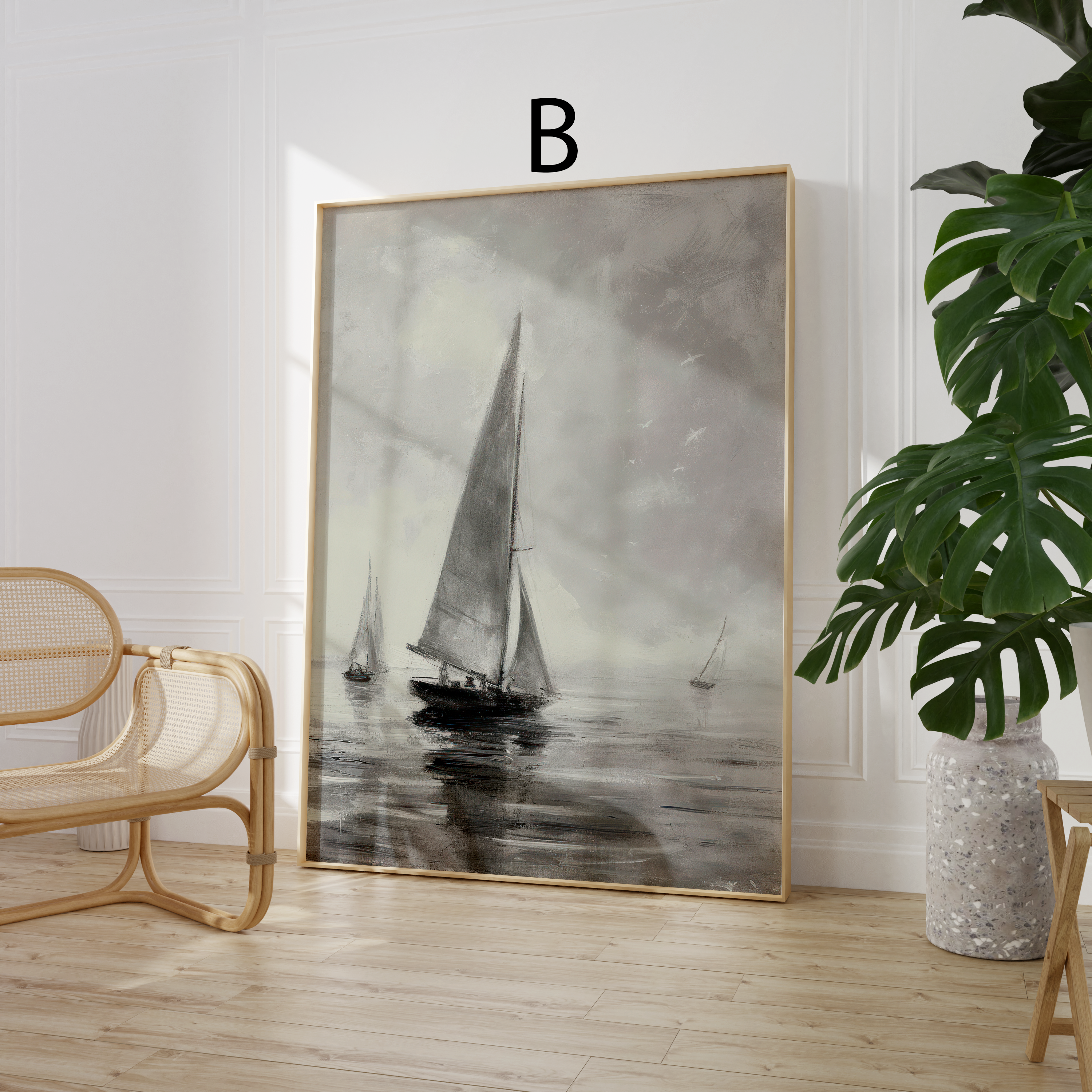 Vintage Impressionismus Poster · Geschenkidee · Frauen Segelboot Landschaft Stillleben Naturmalerei · Dekoprint ohne Rahmen