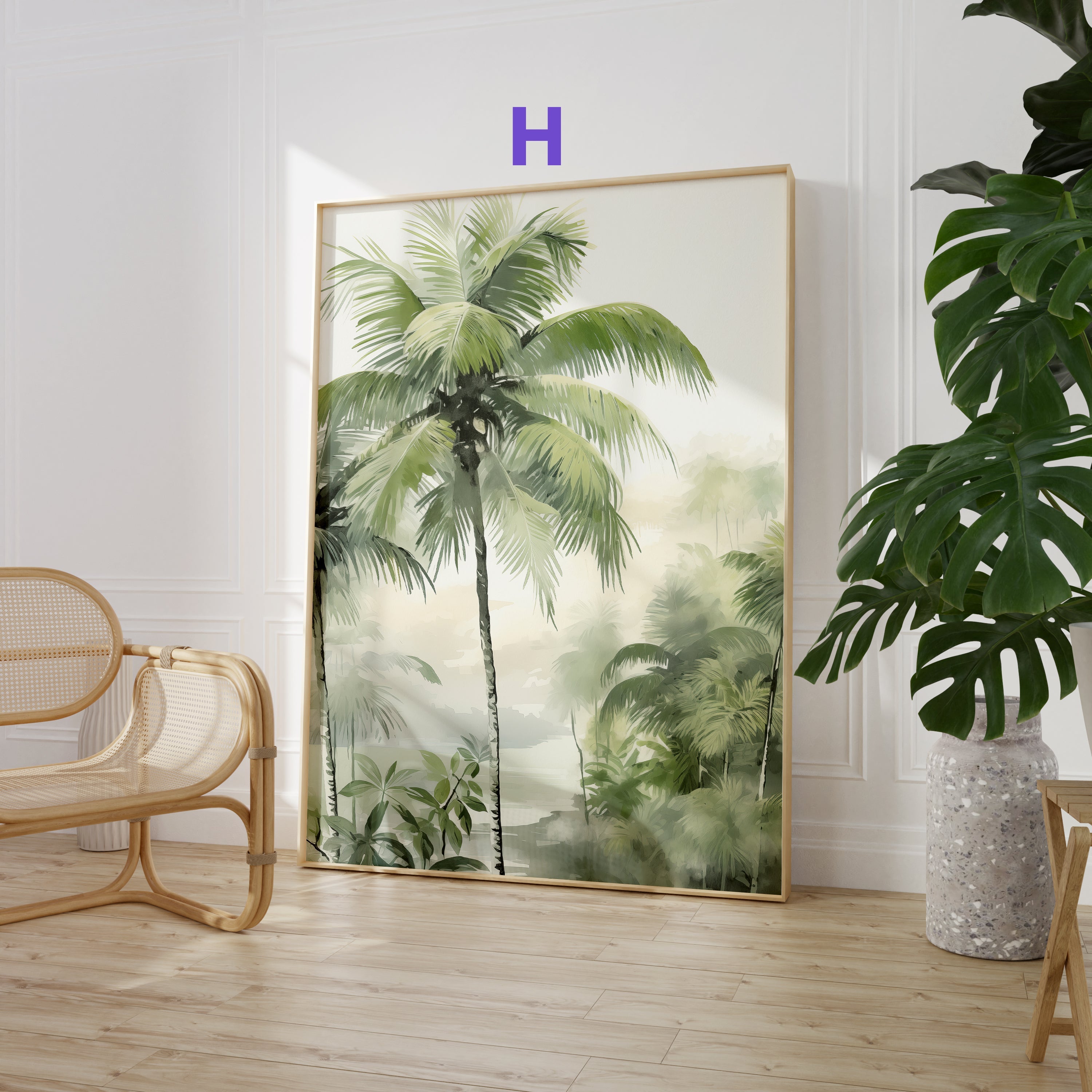 Dschungel poster · Geschenkidee · Papagei Tukan Palmen · Dekoprint ohne Rahmen