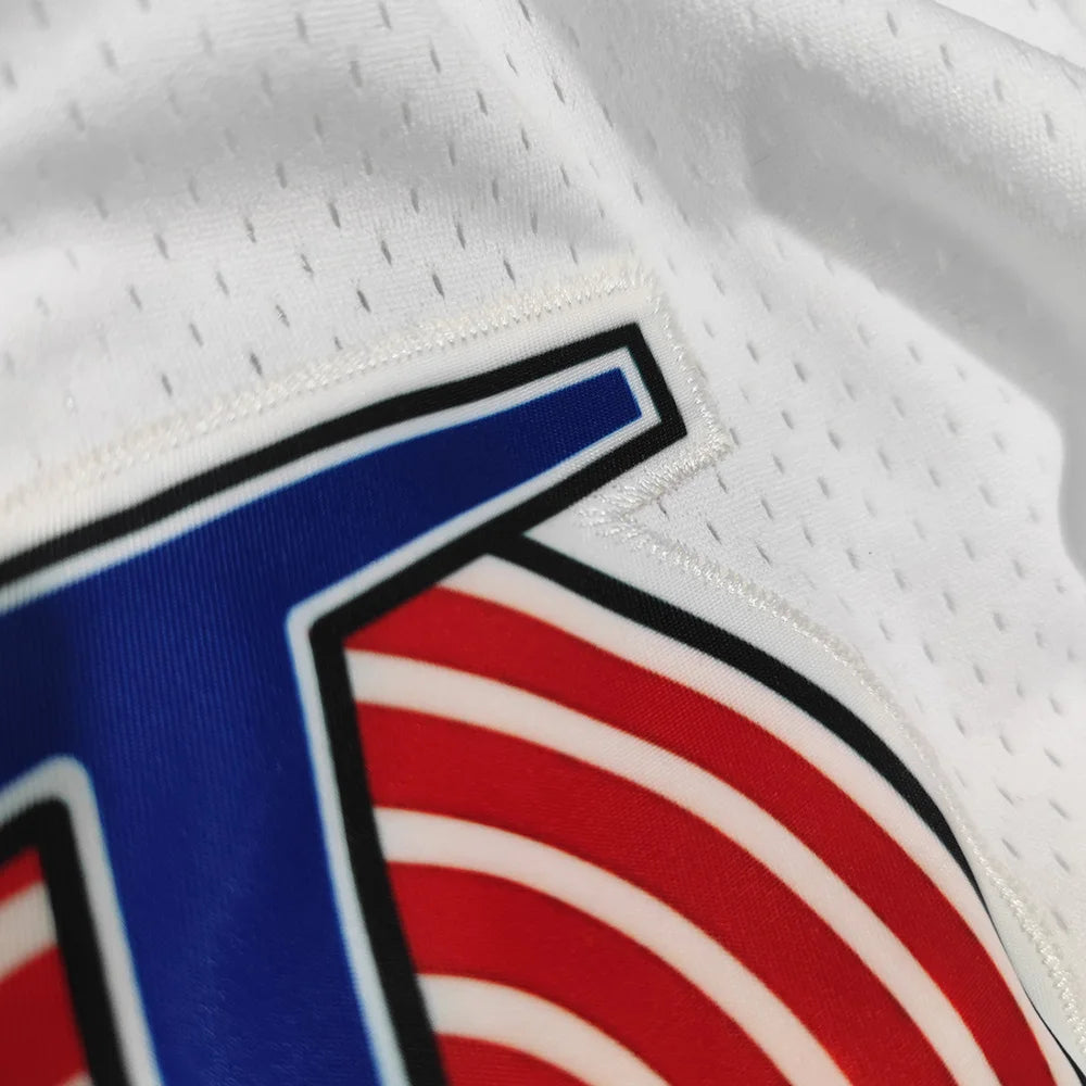 Trillest Premium Limited Edition Space Jam Tune Squad Basketball Shorts - White, Blue & Black