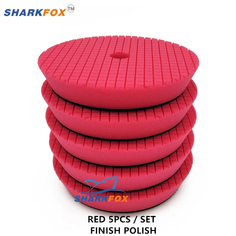 Sharkfox 3/5/6 inch (80mm/125mm/150mm) Car Sponge Polishing Discs Buffing Pads Kit For Car Polisher Buffer