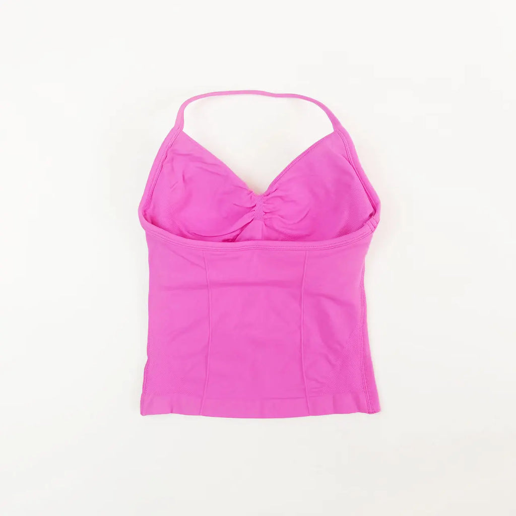 NCLAGEN Impact Longline Strappy Top Sports Yoga Vest Women's Fitness Tank Top Gym Beautiful Open Back Bra Running Workout Halter