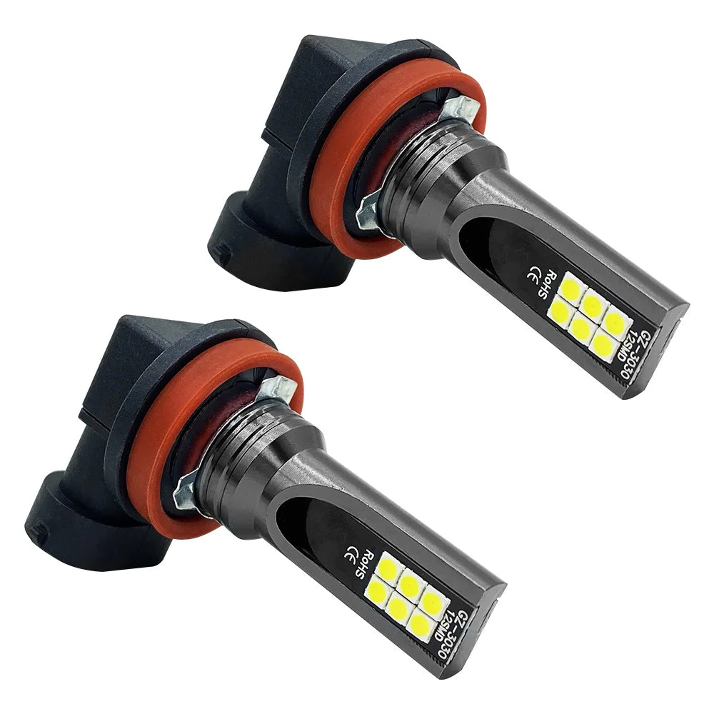 2Pcs LED H8 H11 Bulb H16 JP 9005 HB3 9006 HB4 Lamp Super Bright Car Fog Lights Day Driving Running Light 12V 24V 6000K White