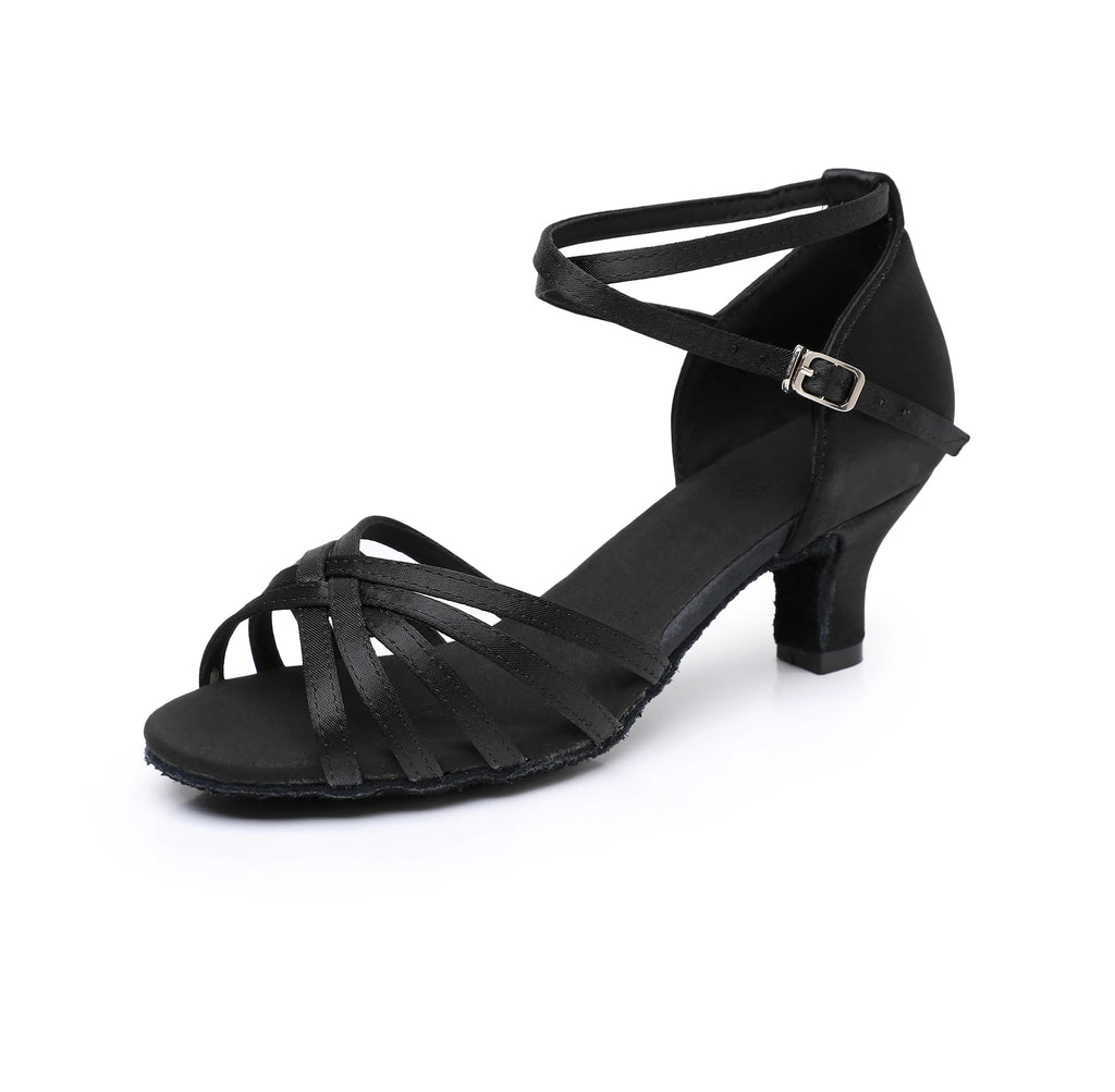 Ladies Ballroom Cha-Cha Tango Dancing Shoes Sandal Women's Classical Latin Dance Shoes Soft Suede Sole 5cm Medium Heel 3 Colors