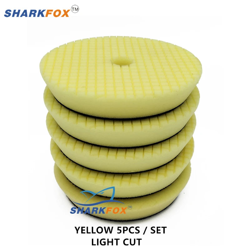 Sharkfox 3/5/6 inch (80mm/125mm/150mm) Car Sponge Polishing Discs Buffing Pads Kit For Car Polisher Buffer