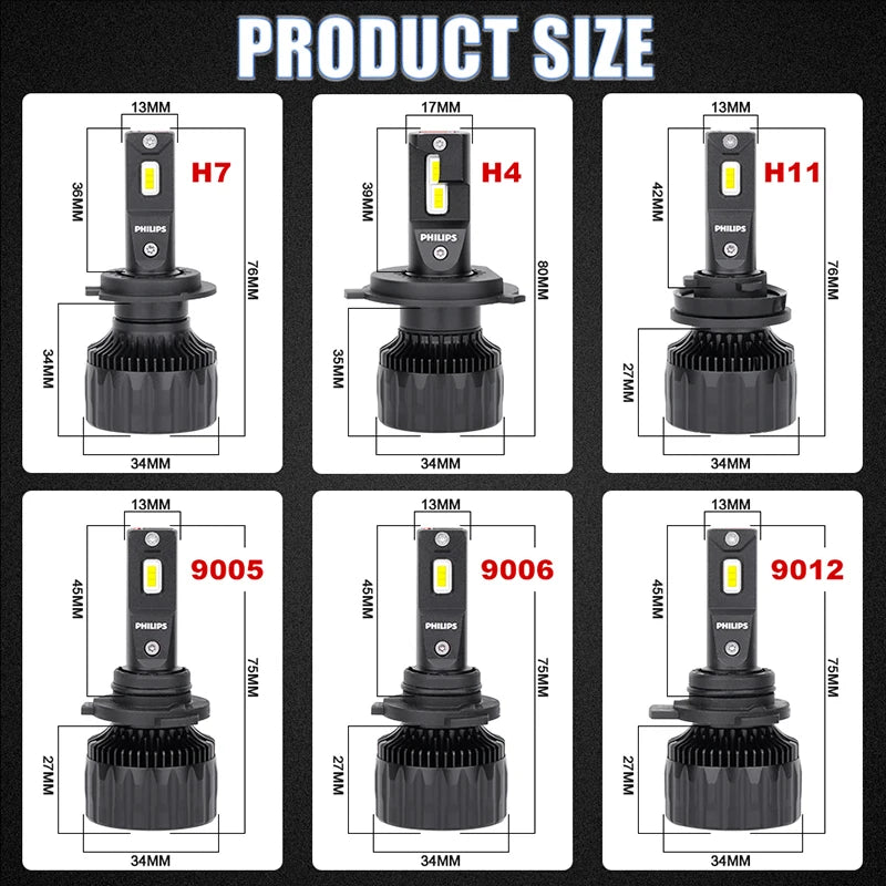 Philips Ultinon Rally 3550 Car Headlight Bulb H7 Led H4 H11 9005 HB3 9006 HB4 9012 HIR2 Fog Lights 6500K High Power 50W Led Lamp