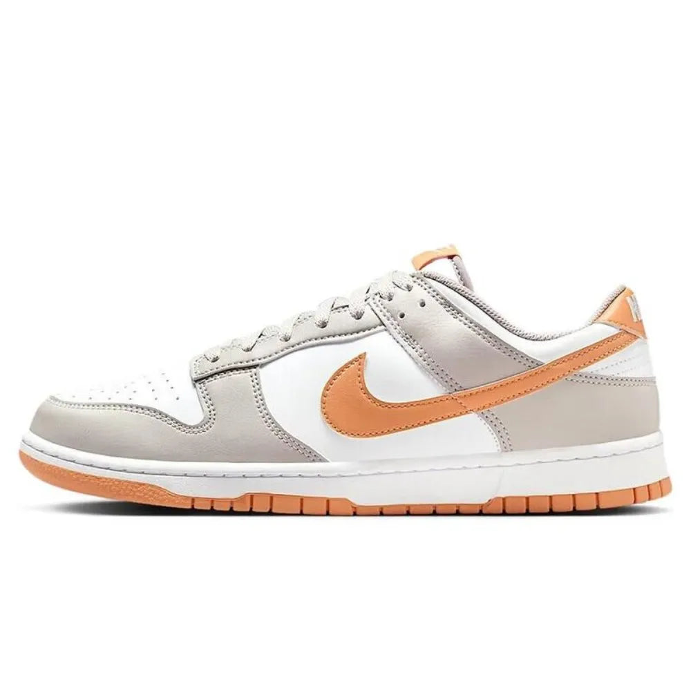 Nike Dunk Low - Versatile Thin Sole Slip-Resistant & Durable Low-Top Skate Shoes Unisex Style White/Black/Orange IB2260-500