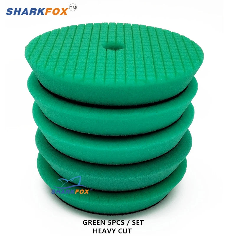 Sharkfox 3/5/6 inch (80mm/125mm/150mm) Car Sponge Polishing Discs Buffing Pads Kit For Car Polisher Buffer