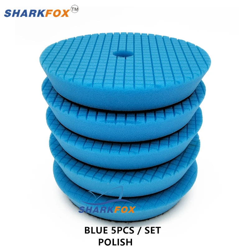 Sharkfox 3/5/6 inch (80mm/125mm/150mm) Car Sponge Polishing Discs Buffing Pads Kit For Car Polisher Buffer