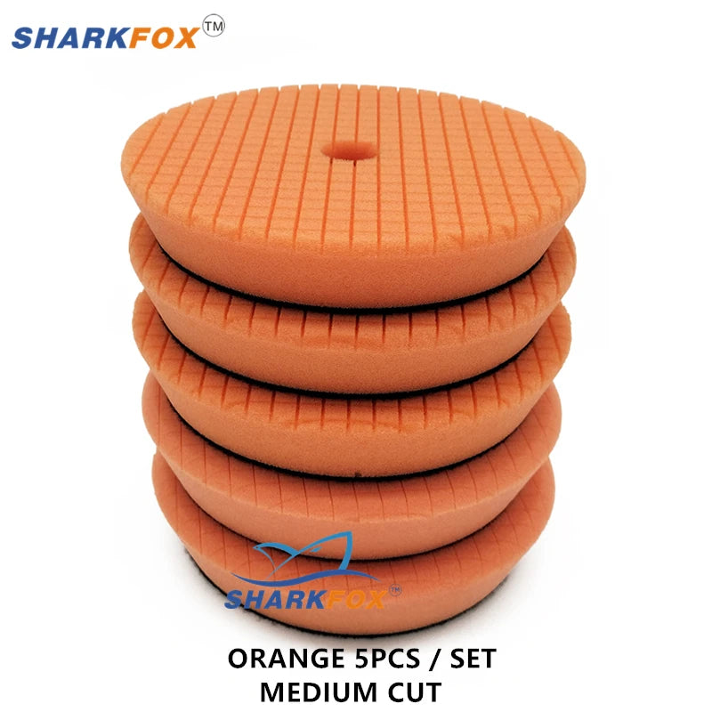 Sharkfox 3/5/6 inch (80mm/125mm/150mm) Car Sponge Polishing Discs Buffing Pads Kit For Car Polisher Buffer