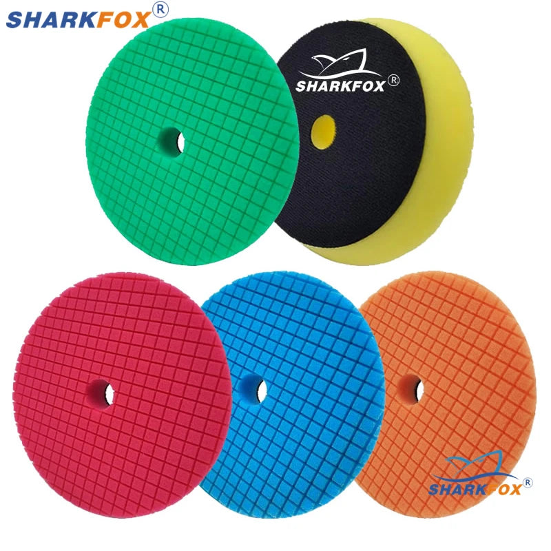 Sharkfox 3/5/6 inch (80mm/125mm/150mm) Car Sponge Polishing Discs Buffing Pads Kit For Car Polisher Buffer