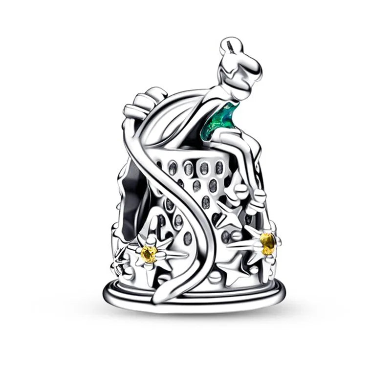 Disney Mickey Minnie Ice and Snow Princess Cartoon Series Pendant DIY Large Hole Zinc Charm Jewelry