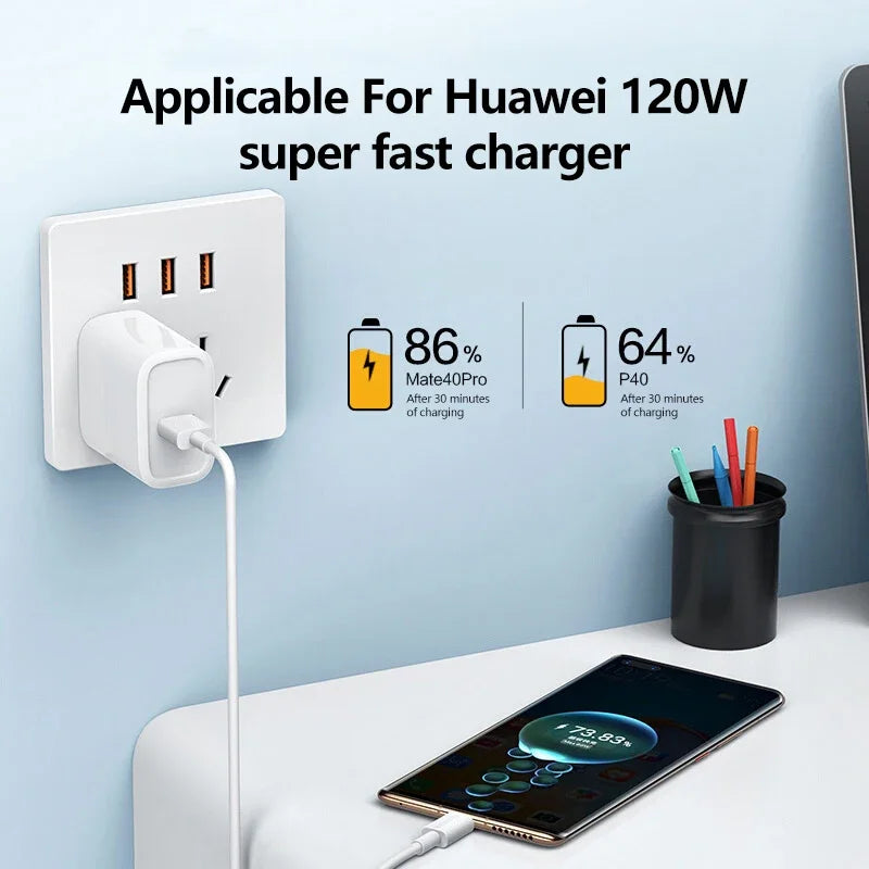Universal 120W 10A USB to Type C Cable Super Fast Charging Cable For Huawei P40 Honor Data Cord For Xiaomi Redmi 0.3/1M/1.5M/2M