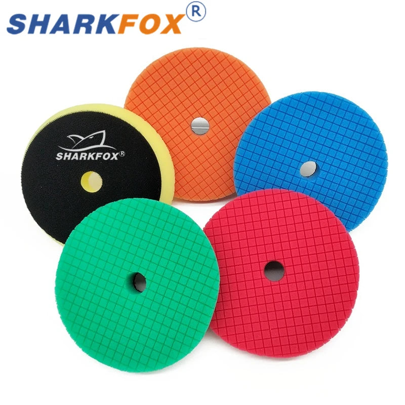 Sharkfox 3/5/6 inch (80mm/125mm/150mm) Car Sponge Polishing Discs Buffing Pads Kit For Car Polisher Buffer