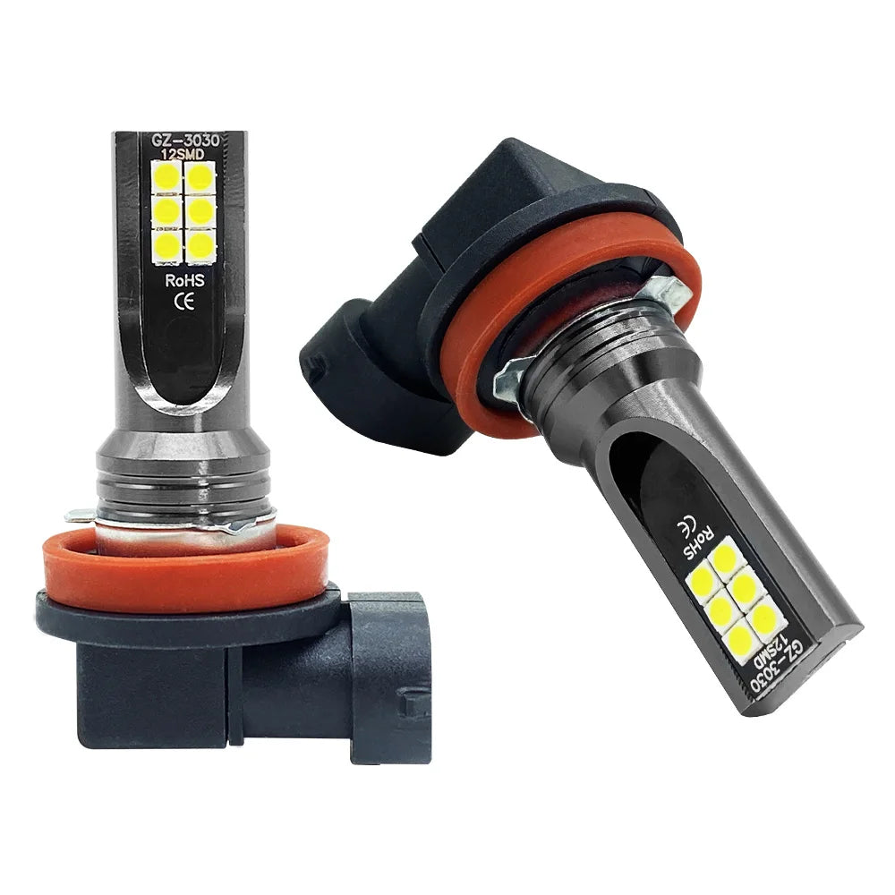 2Pcs LED H8 H11 Bulb H16 JP 9005 HB3 9006 HB4 Lamp Super Bright Car Fog Lights Day Driving Running Light 12V 24V 6000K White