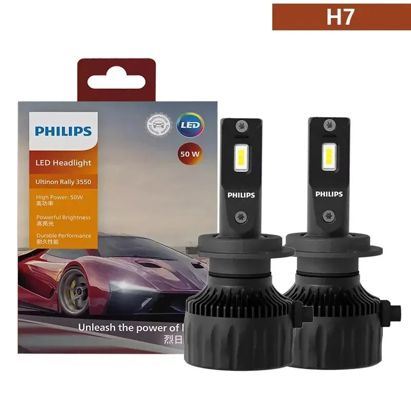 Philips Ultinon Rally 3550 Car Headlight Bulb H7 Led H4 H11 9005 HB3 9006 HB4 9012 HIR2 Fog Lights 6500K High Power 50W Led Lamp