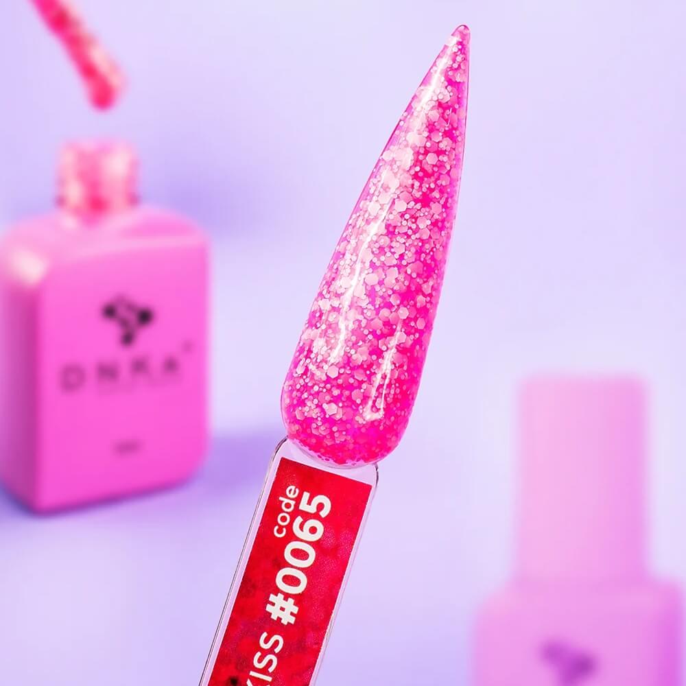 DNKa Cover Base #0065 Kiss Pink with Flakes, 12 ml