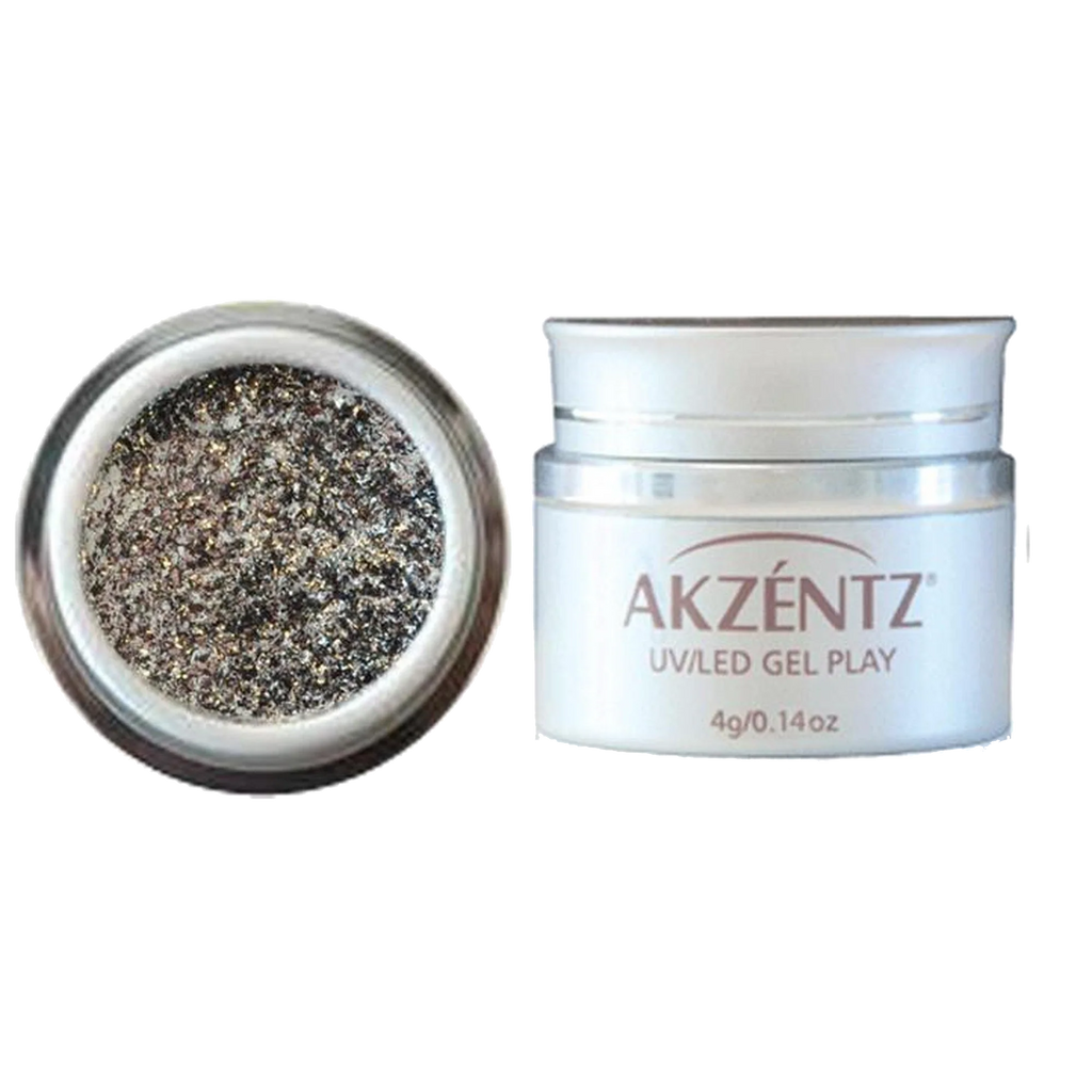 Akzentz - Gel Play - Glitz White Gold Leaf, 4g