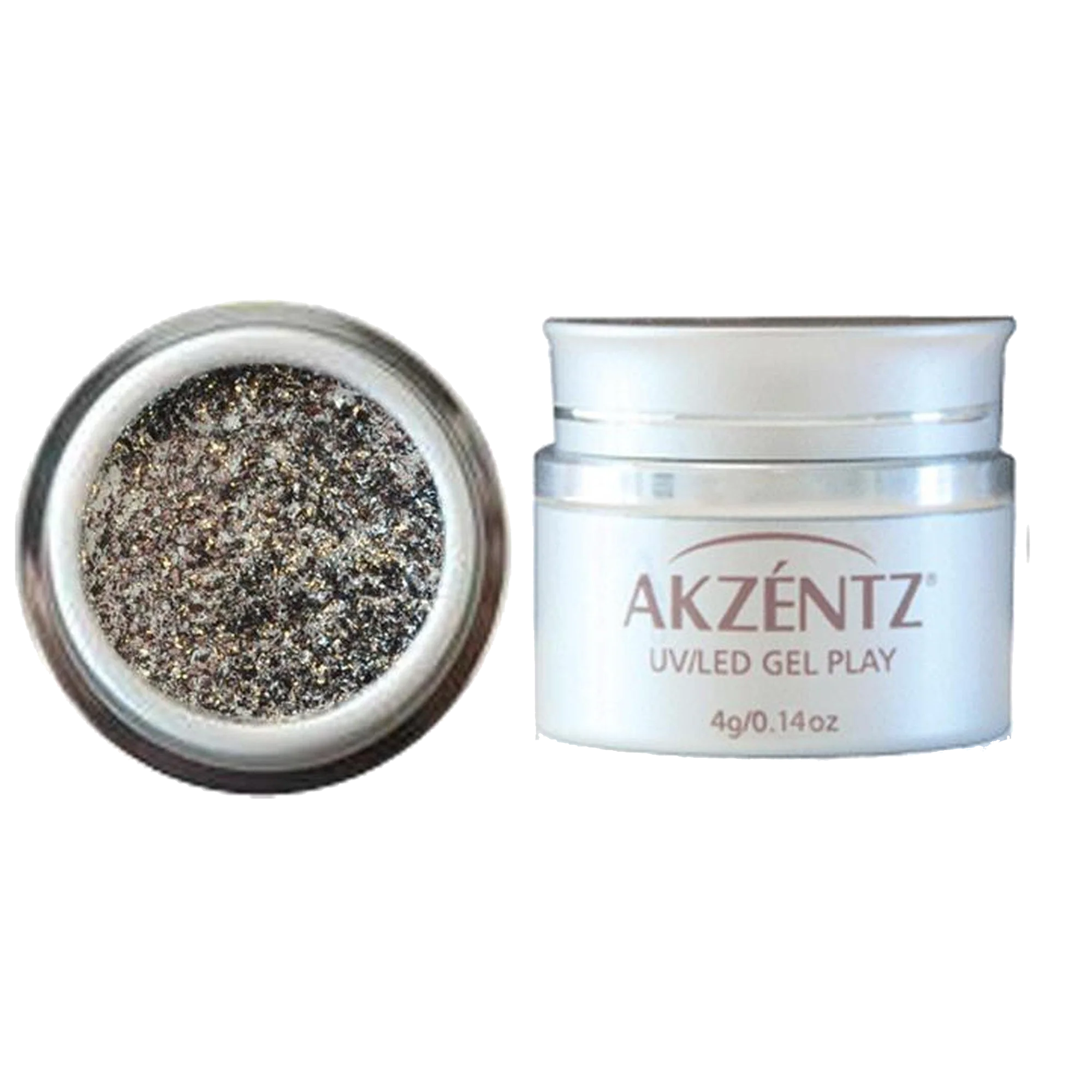 Akzentz - Gel Play - Glitz White Gold Leaf, 4g