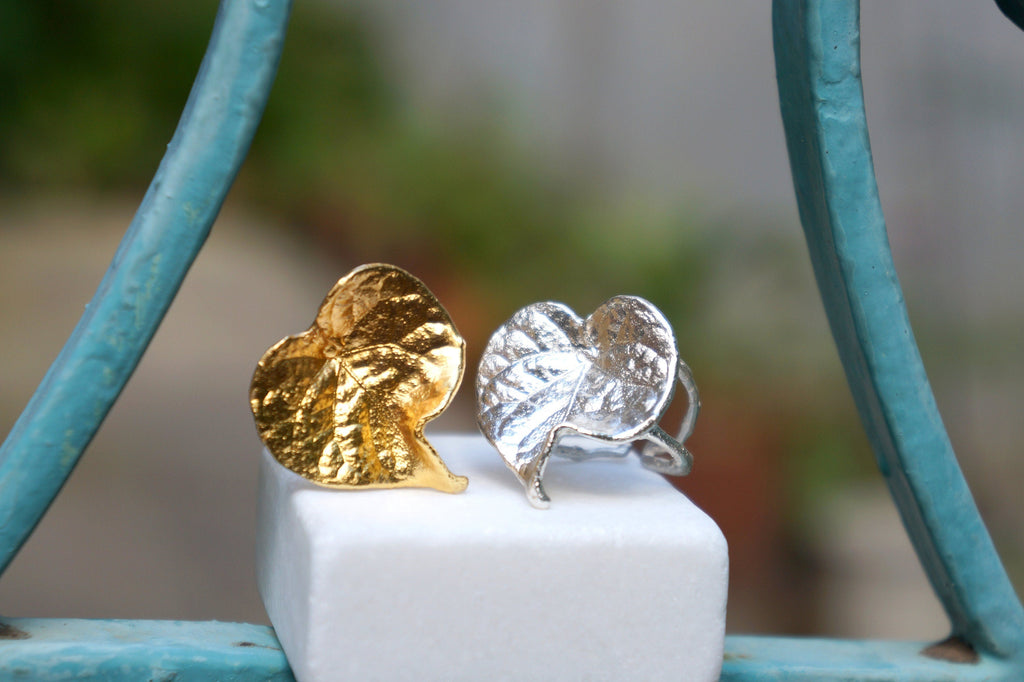 Real Bellflower Ring, Handmade Nature Jewelry, Organic Nature Band, Gift for Love, Gold or Sterling Silver 925