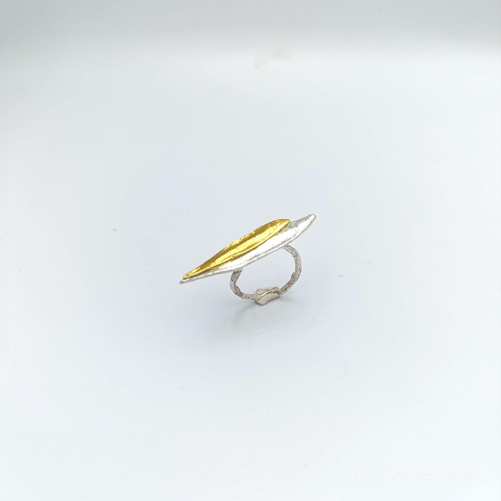 Real Olive Leaf Silver Ring, Handmade Nature Jewelry, Organic Botanical Band, Gift for Peace & Protection, Sterling Silver 925