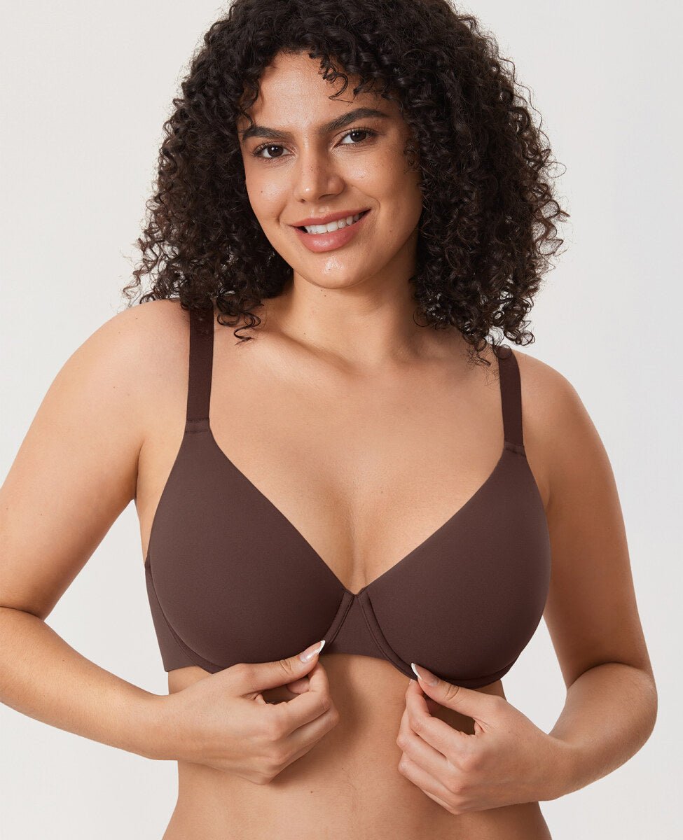 Inbarely Ultra-Soft Plunge Underwire Full Coverage Bra