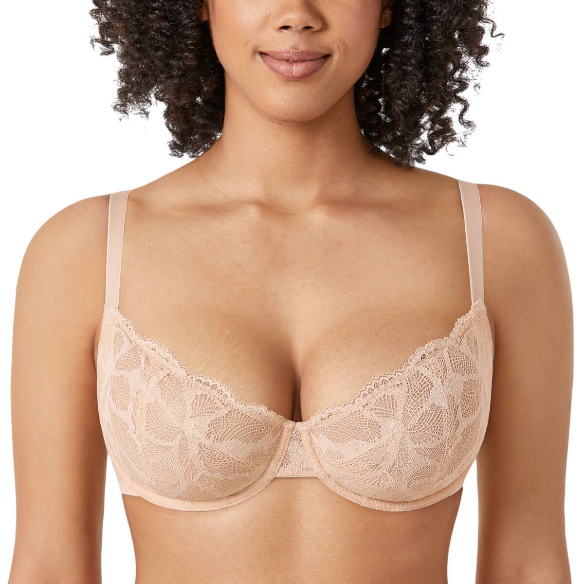 Plus Size Lace Balconette Underwire Bra