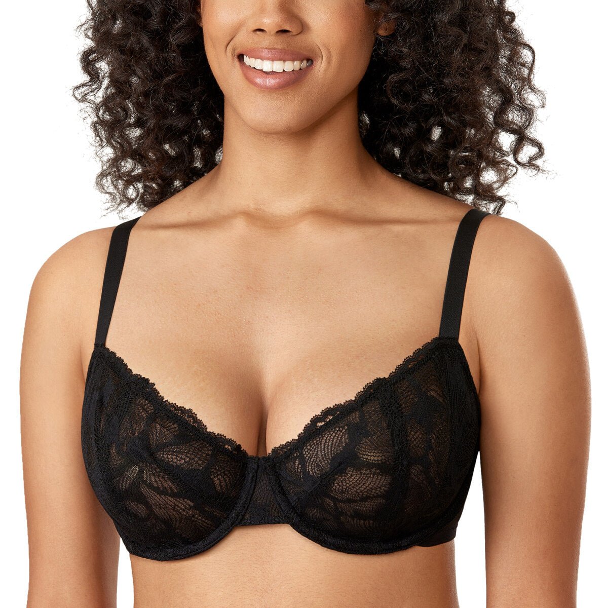 Plus Size Lace Balconette Underwire Bra