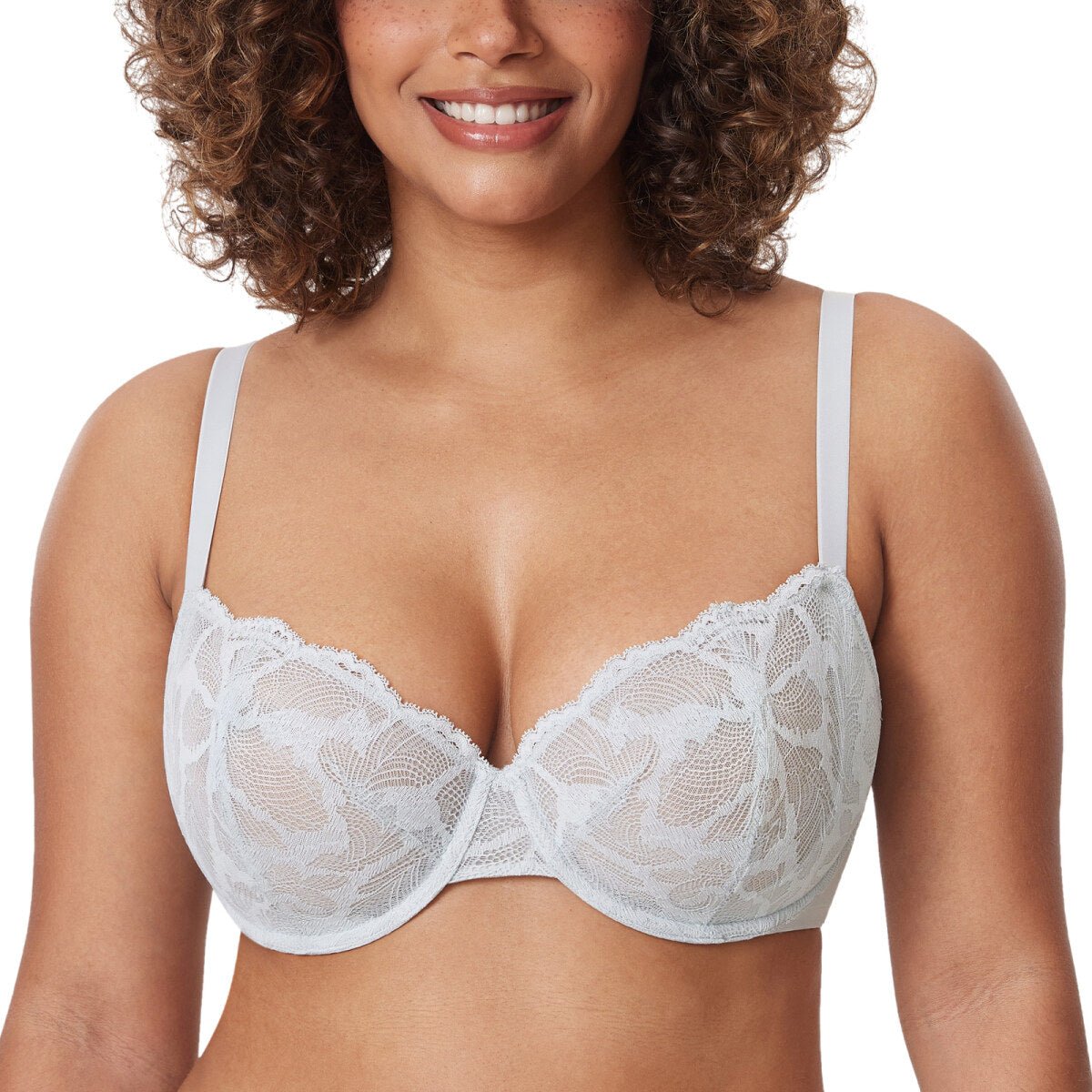 Plus Size Lace Balconette Underwire Bra