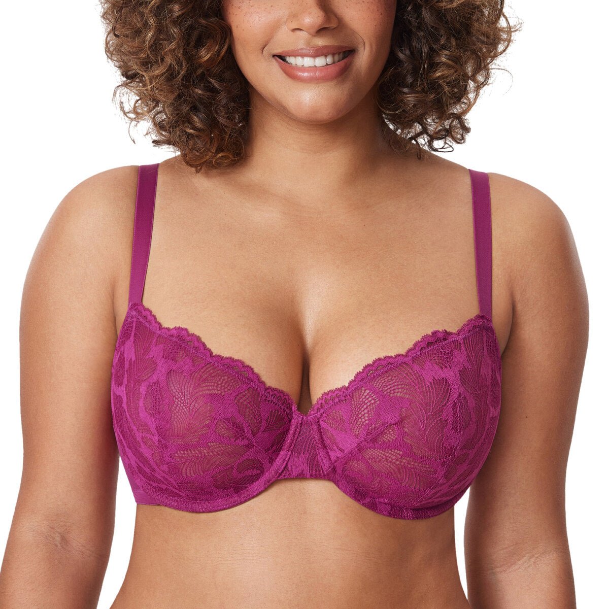 Plus Size Lace Balconette Underwire Bra