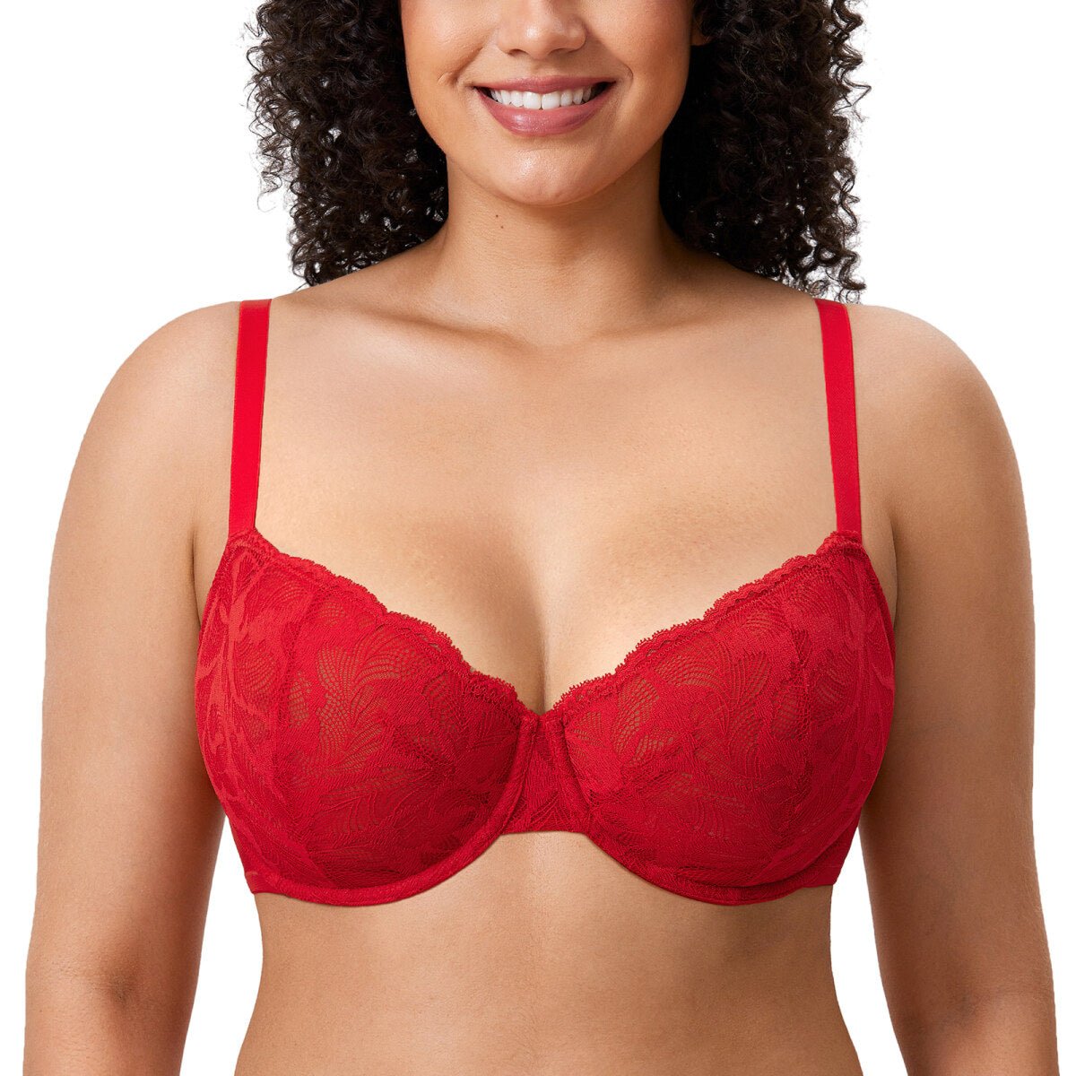 Plus Size Lace Balconette Underwire Bra