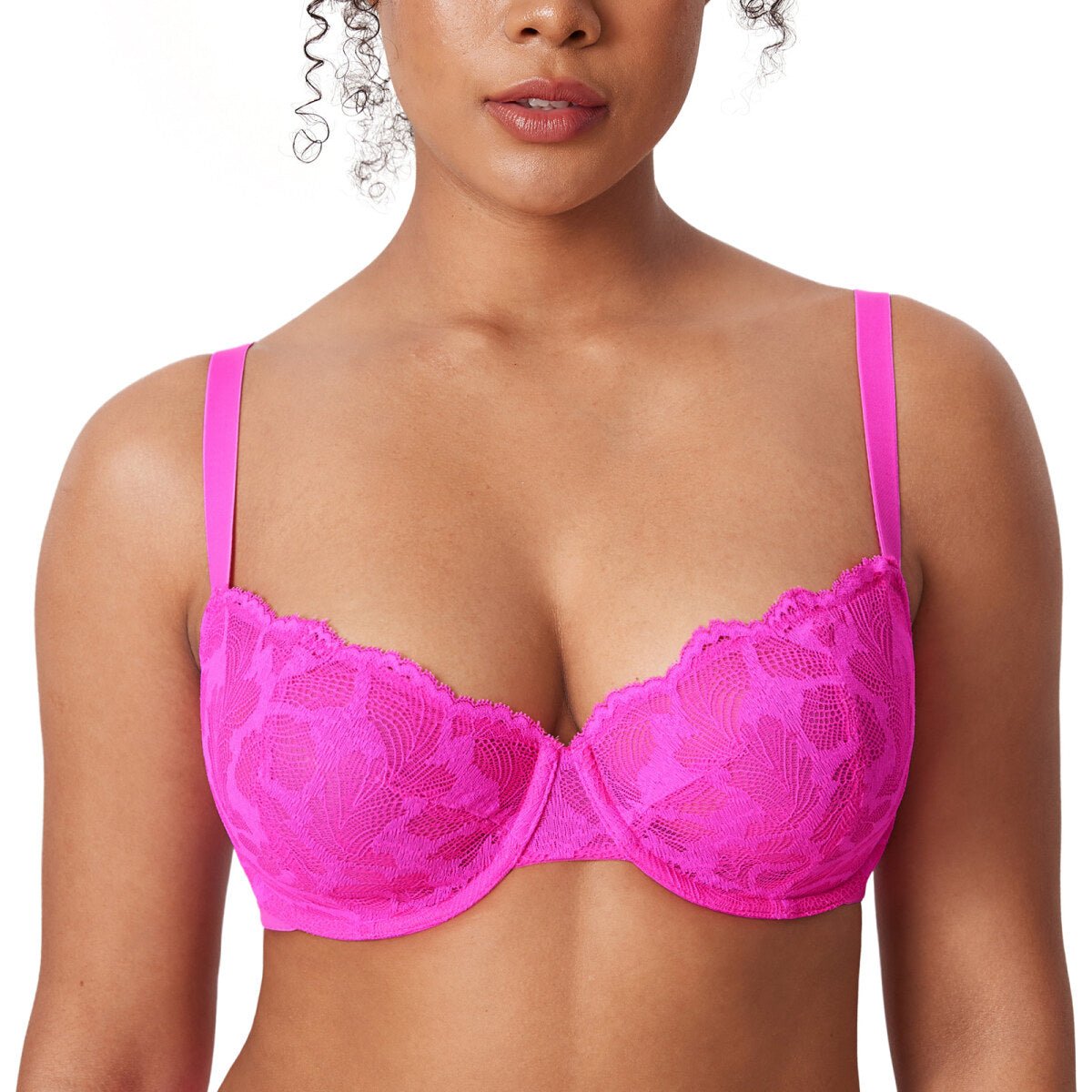 Plus Size Lace Balconette Underwire Bra
